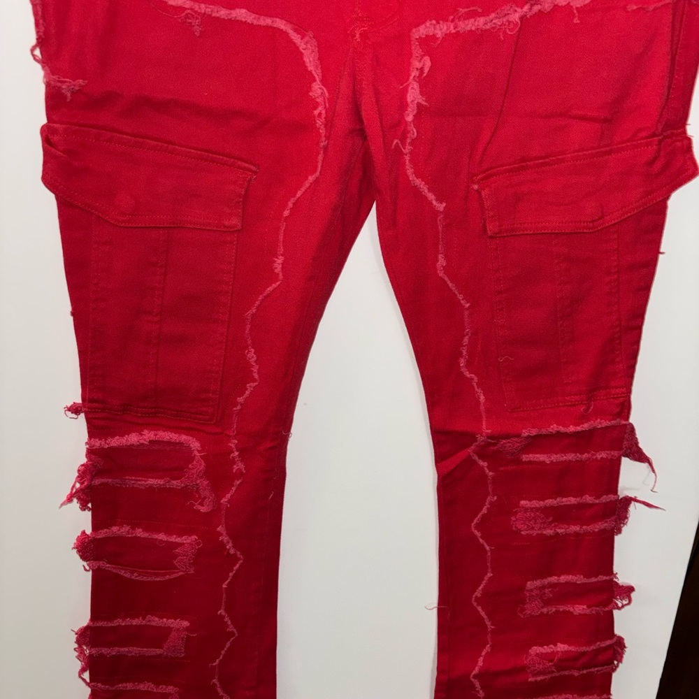Men's Red Bootcut Jeans